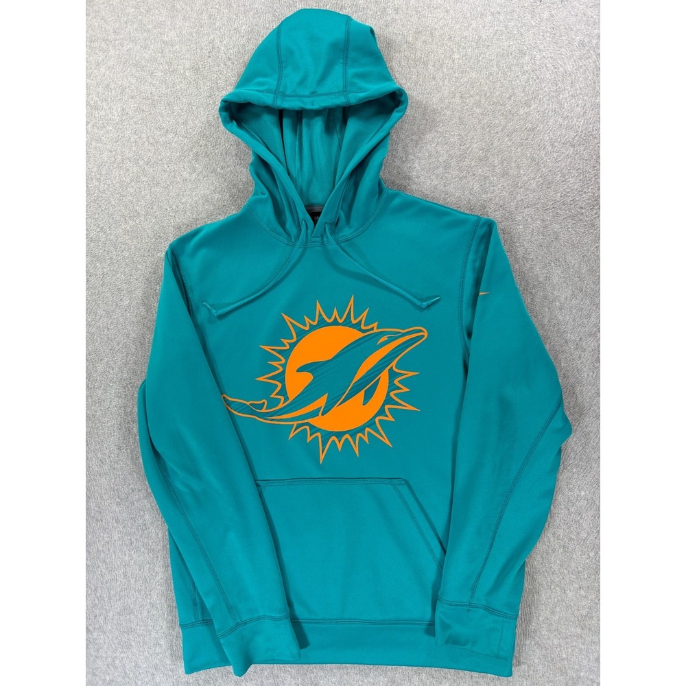 Miami Dolphins Nike Therma Fit Hoodie Sweatshirt (Men's Small) Aqua